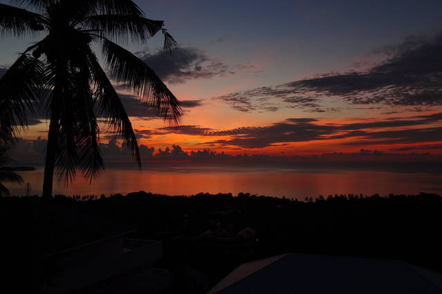 prix location studio appartement zen Leve de soleil vue de la villa